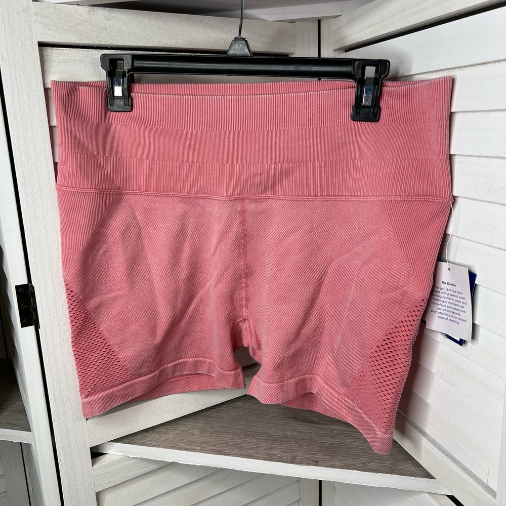 NWT Joylab Women's Bike Athletic Shorts Shell Pink High-Rise Textured Size XXL